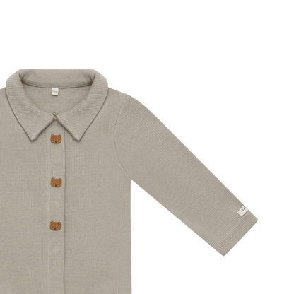 Finnian Bear Bodysuit - Dusty Green