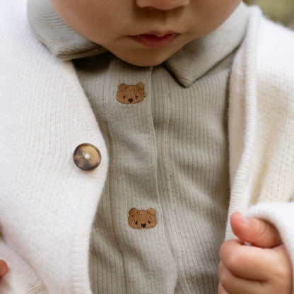 Finnian Bear Bodysuit - Dusty Green