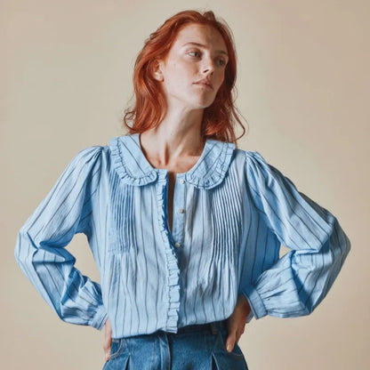 Volante Blouse - Stripe