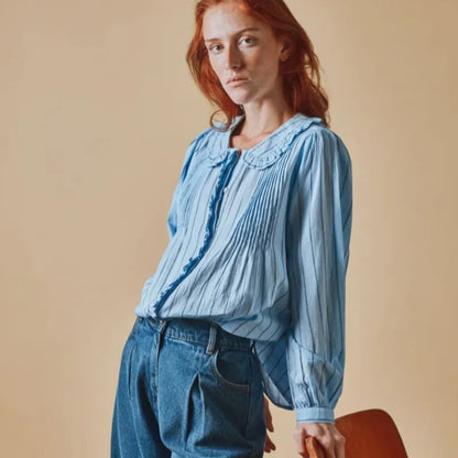 Volante Blouse - Stripe