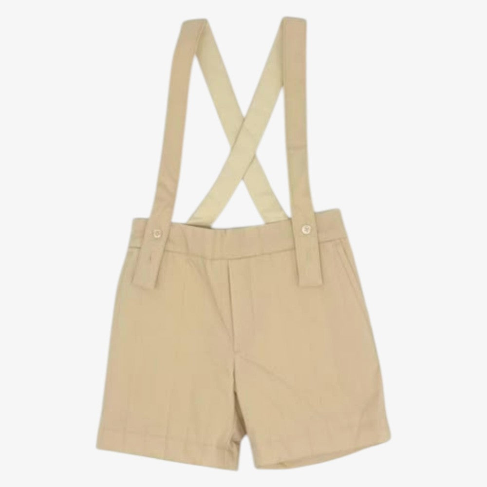 Archie Tufted Suspender Shorts - Ivory