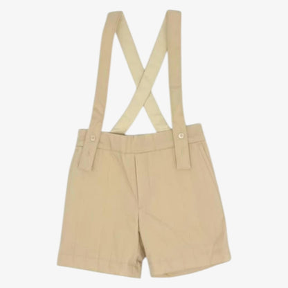 Archie Tufted Suspender Shorts - Ivory