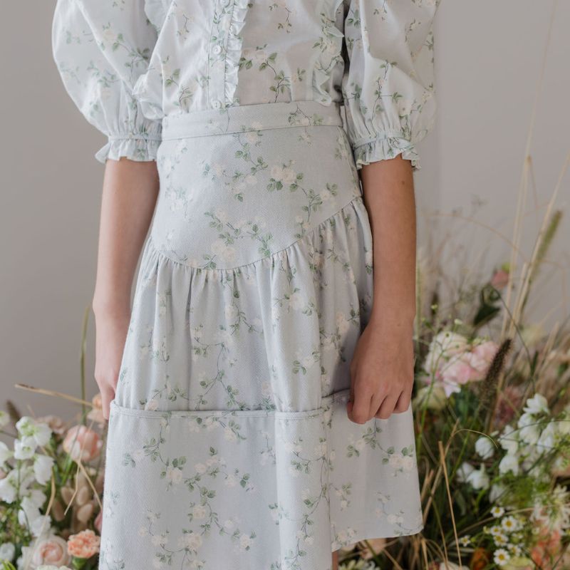 Denim Skirt - Cream Bud