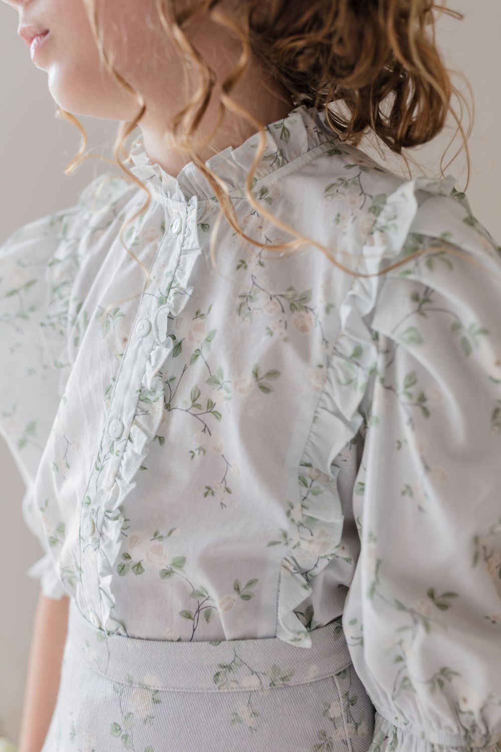 Denim Skirt - Cream Bud