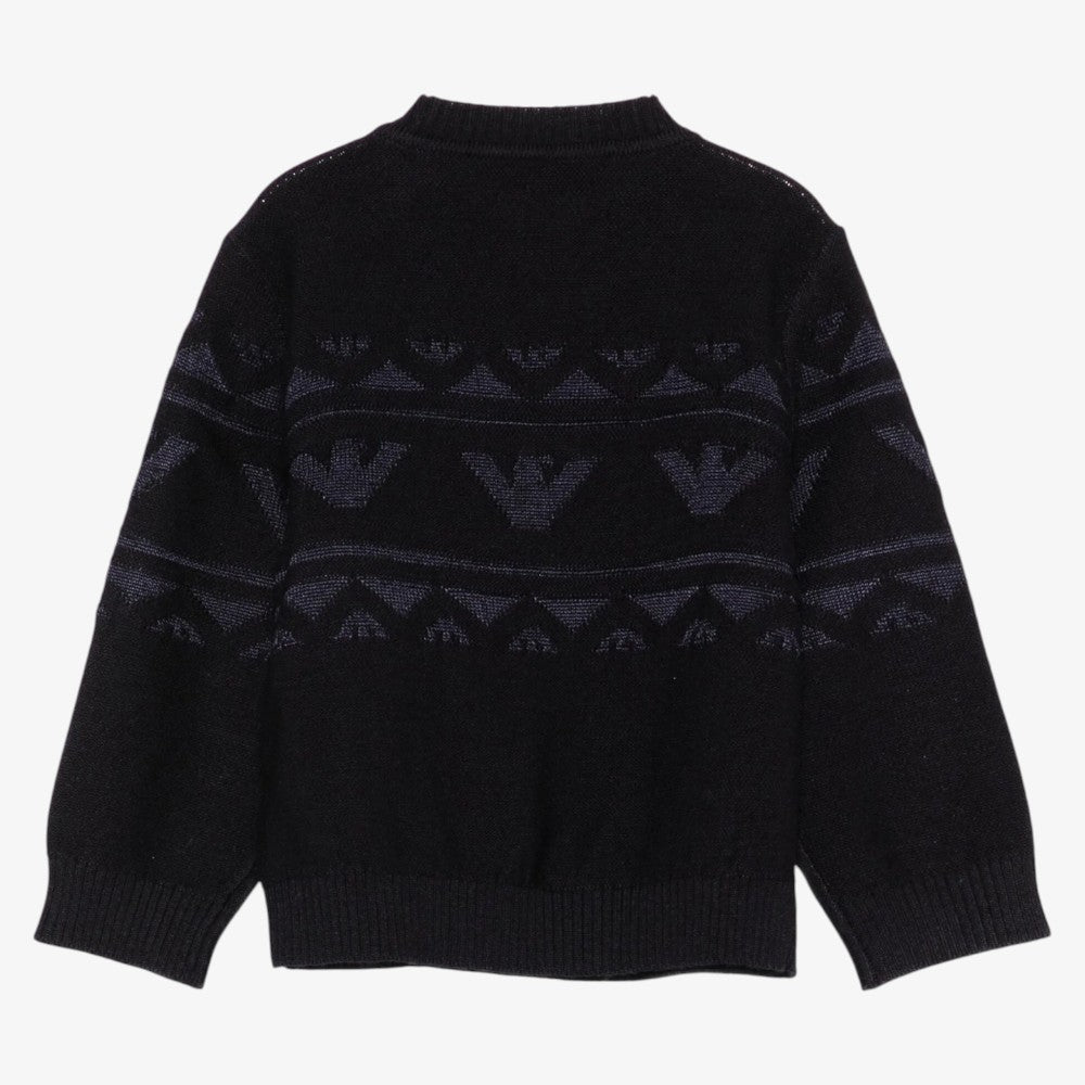 Eagle Pattern Sweater - Navy