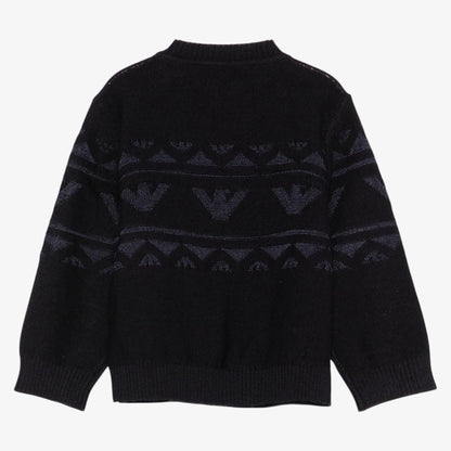 Eagle Pattern Sweater - Navy