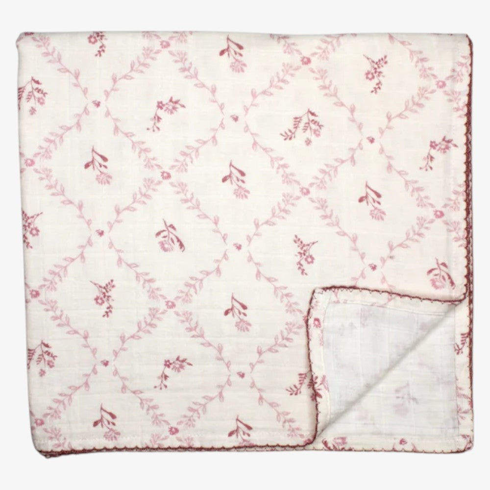 Muslin Blanket - Lattice Mauve