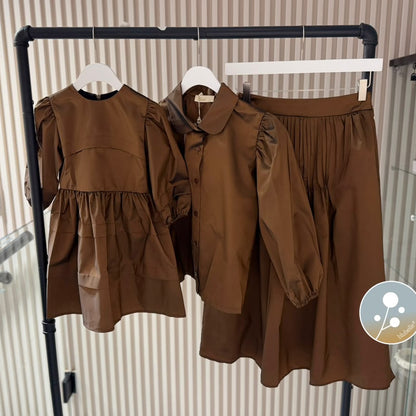 Gathered Dress - Bronze
