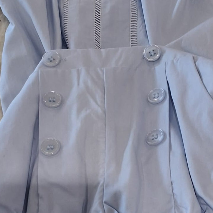 Ladder Detail Shirt And Bloomer - Light Blue