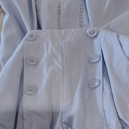 Ladder Detail Shirt And Bloomer - Light Blue