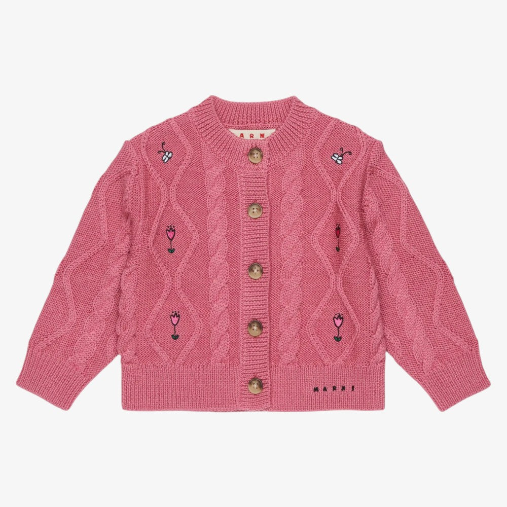 Cable Cardigan - Pink