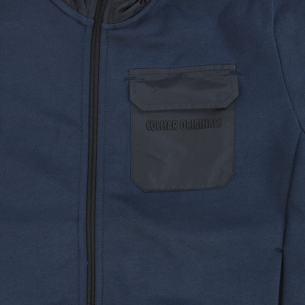 Hooded Full Zip Up - Navy