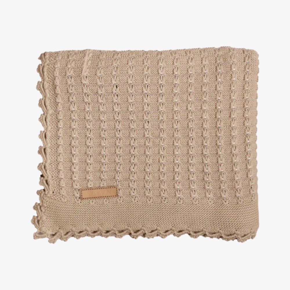 Stripe Knit Blanket - Beige