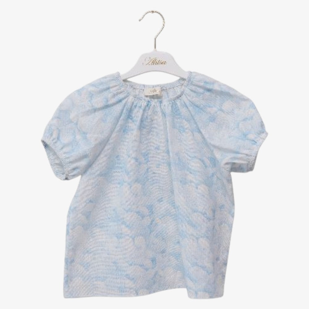 Flower Top And Skirt - Blue