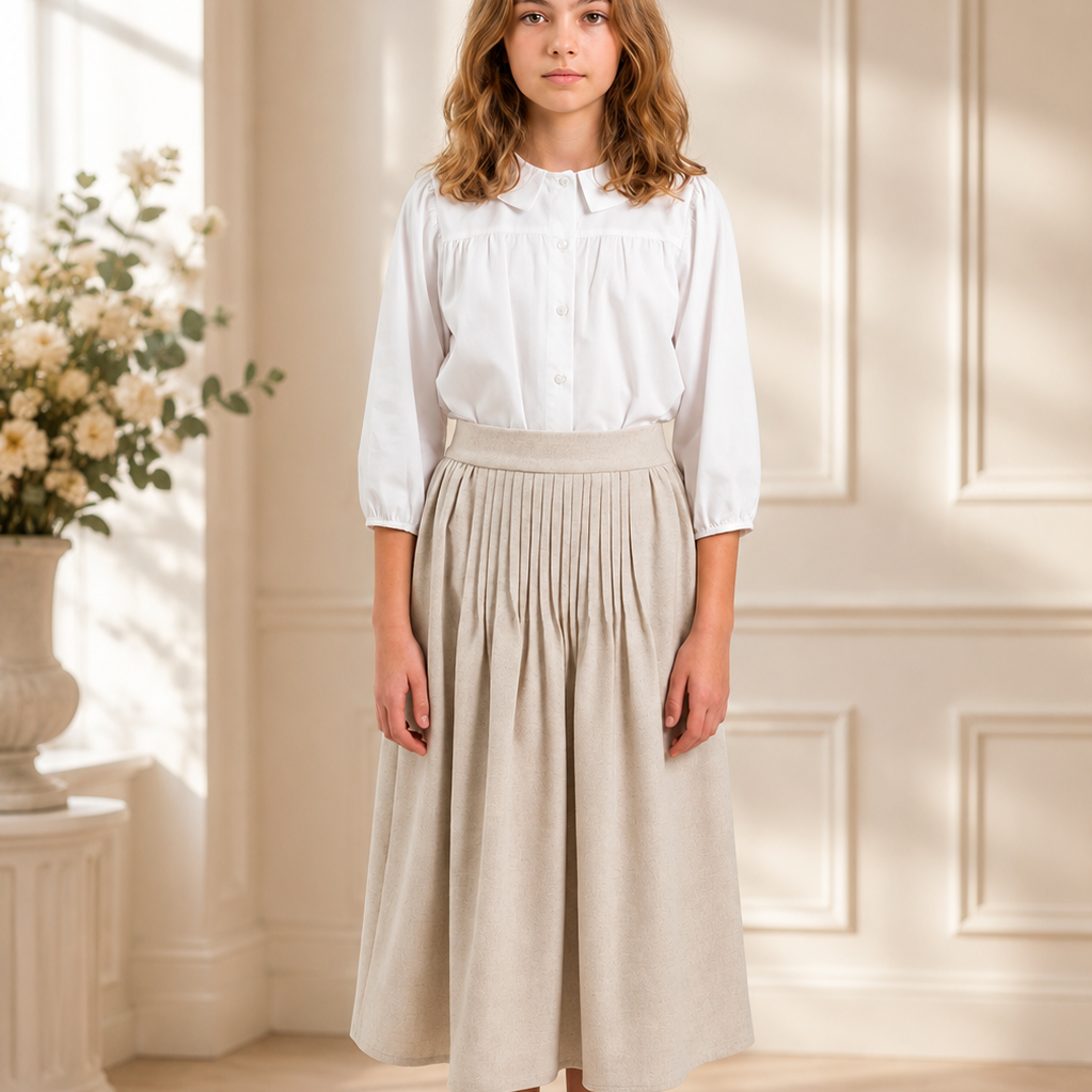 Pleat Skirt - Beige