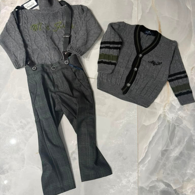 Logo Turtleneck - DARK GRAY &amp; GREEN