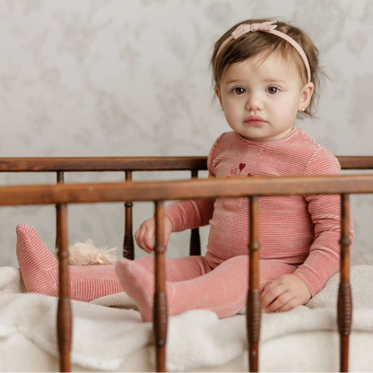 Stripe Footie - Pink
