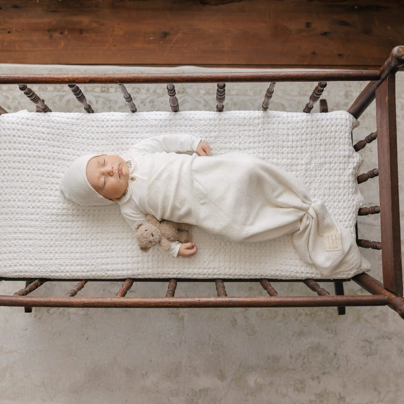 Knit Swaddle And Beanie - Cream