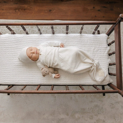 Knit Swaddle And Beanie - Cream