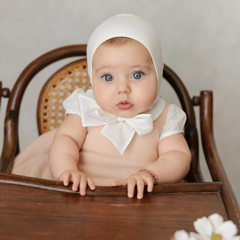 Bonnet with Bow - Cream