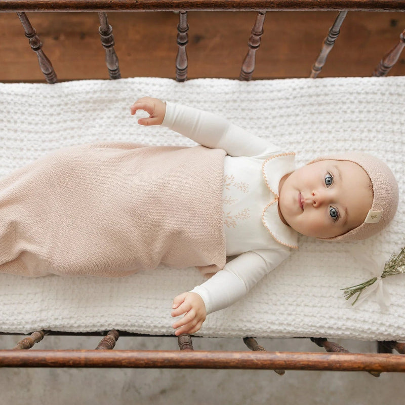 Knit Swaddle And Beanie - Rose