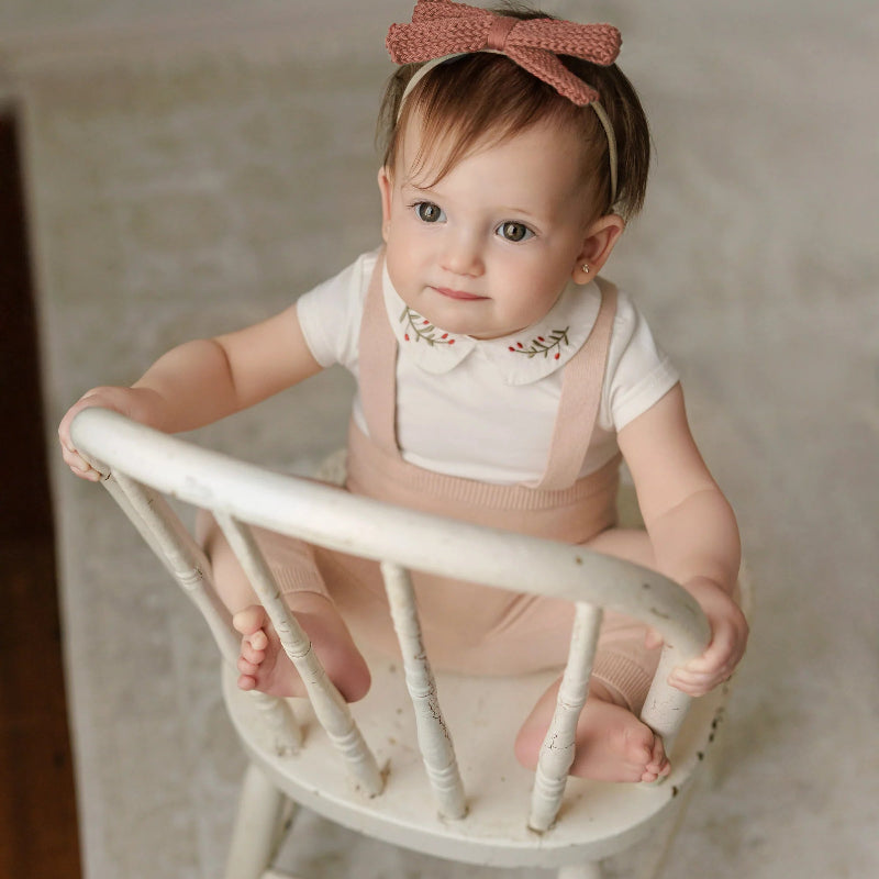 Knit Suspender Legging - Rose