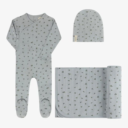 Floral Pointelle Take Me Home Set - Blue