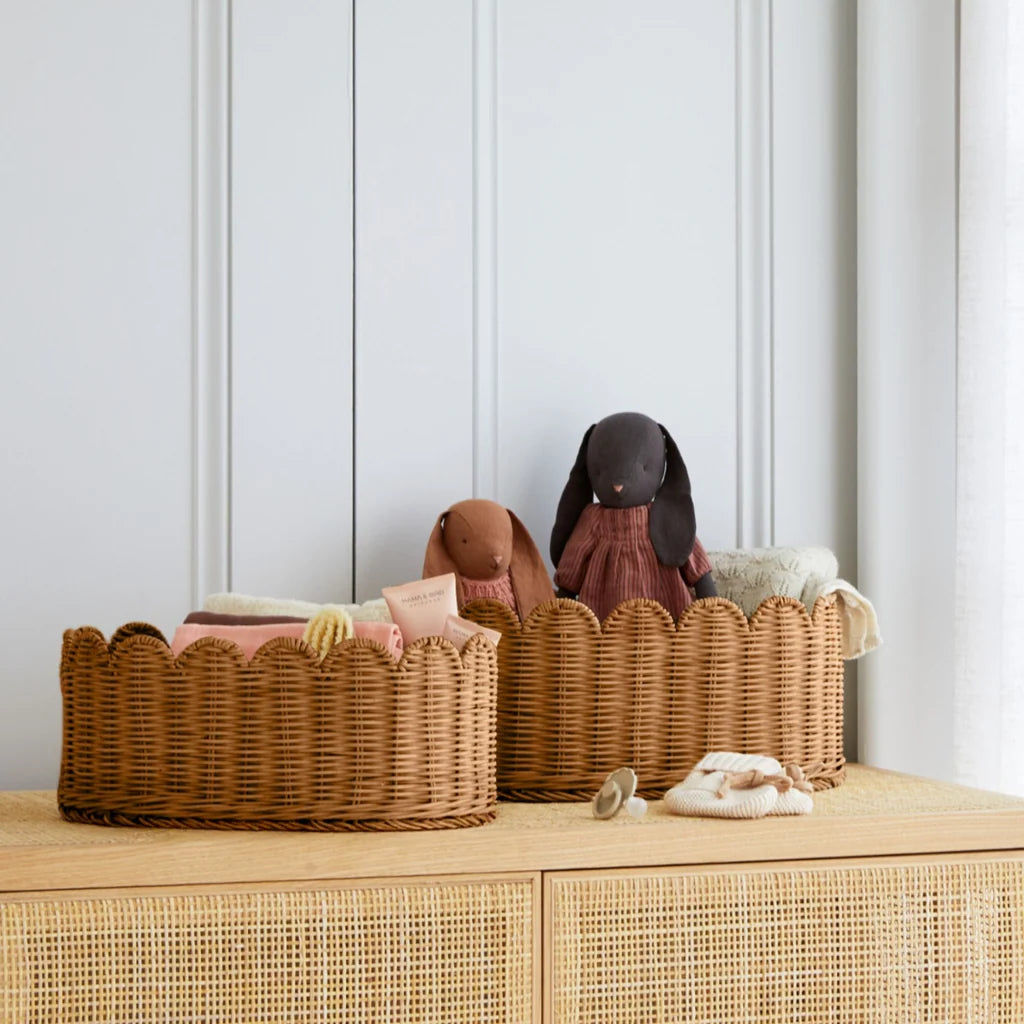 Belle Scallop Basket 2Pk - MOCCA