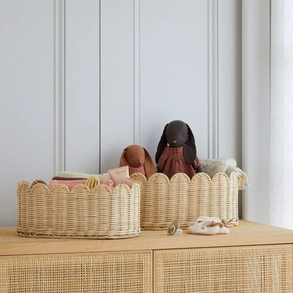 Belle Scallop Basket 2Pk - Natural