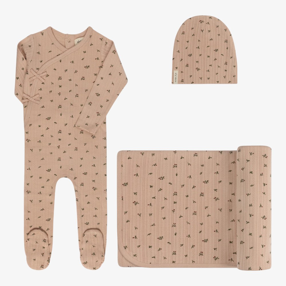 Floral Pointelle Take Me Home Set - Pink