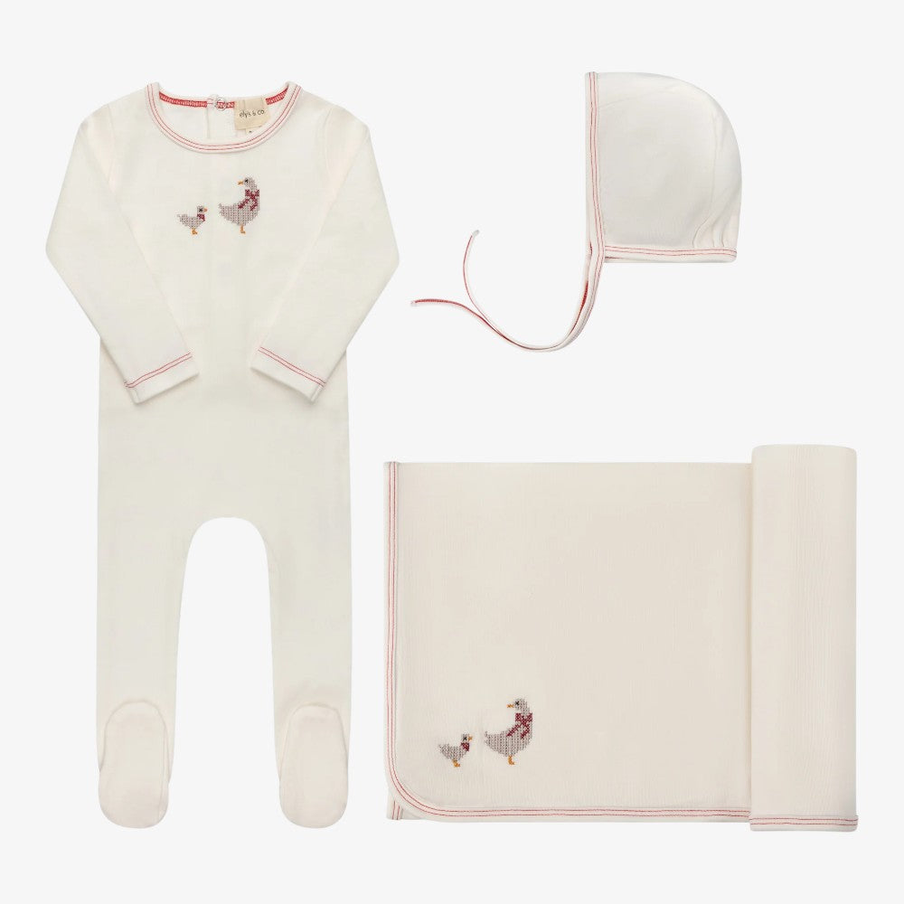 Cross Stitch Duck Take Me Home Set - Ivory &amp; Pink