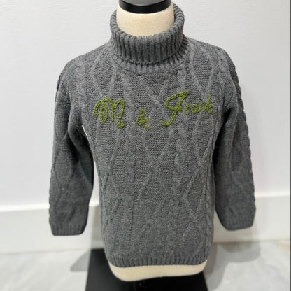 Logo Turtleneck - DARK GRAY &amp; GREEN