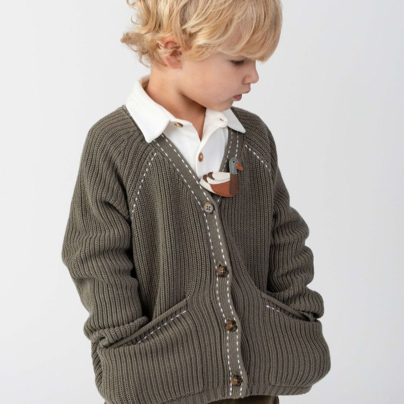 Khalan Cardigan - Stone Green