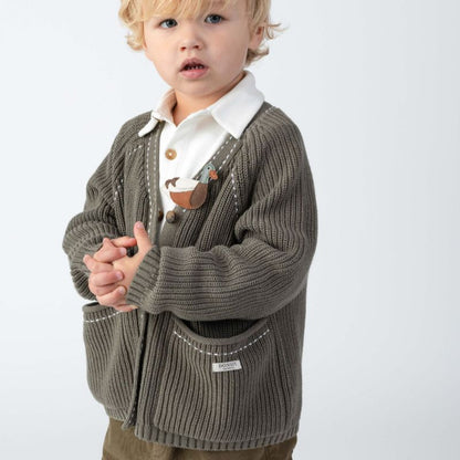 Khalan Cardigan - Stone Green