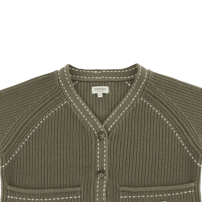 Khalan Cardigan - Stone Green