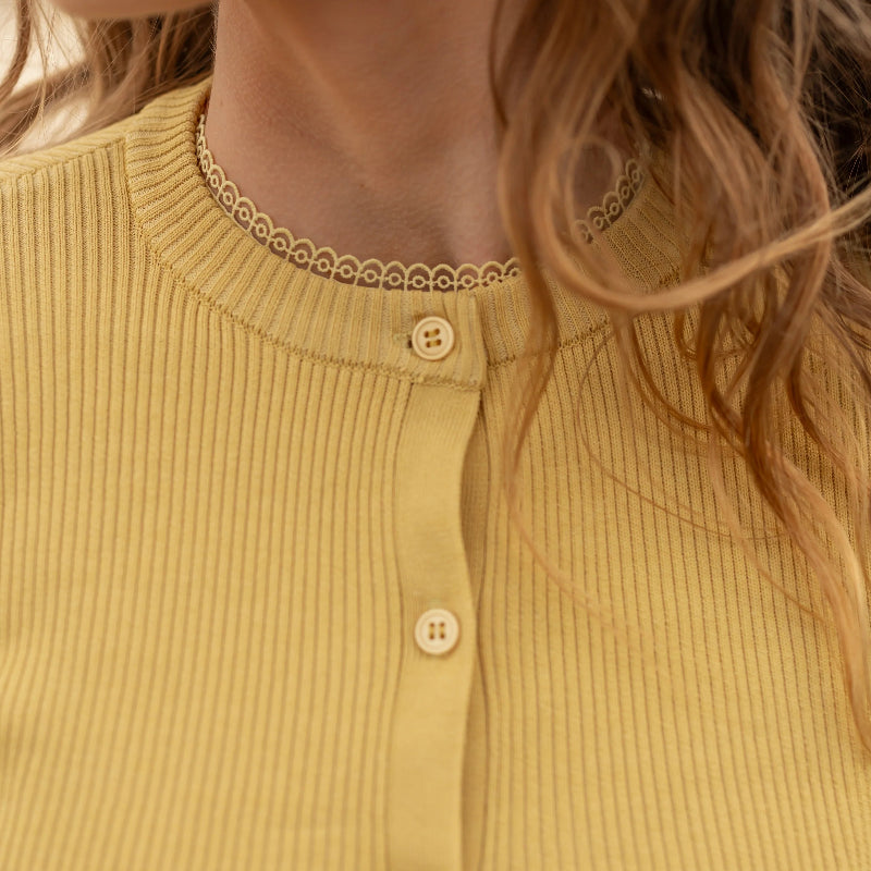 Floral Dress With Cardigan - Yellow