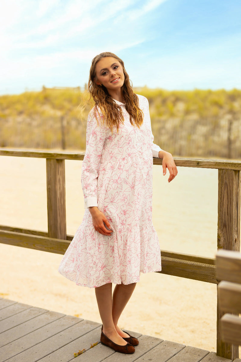 Print Shirt Dress - Floral