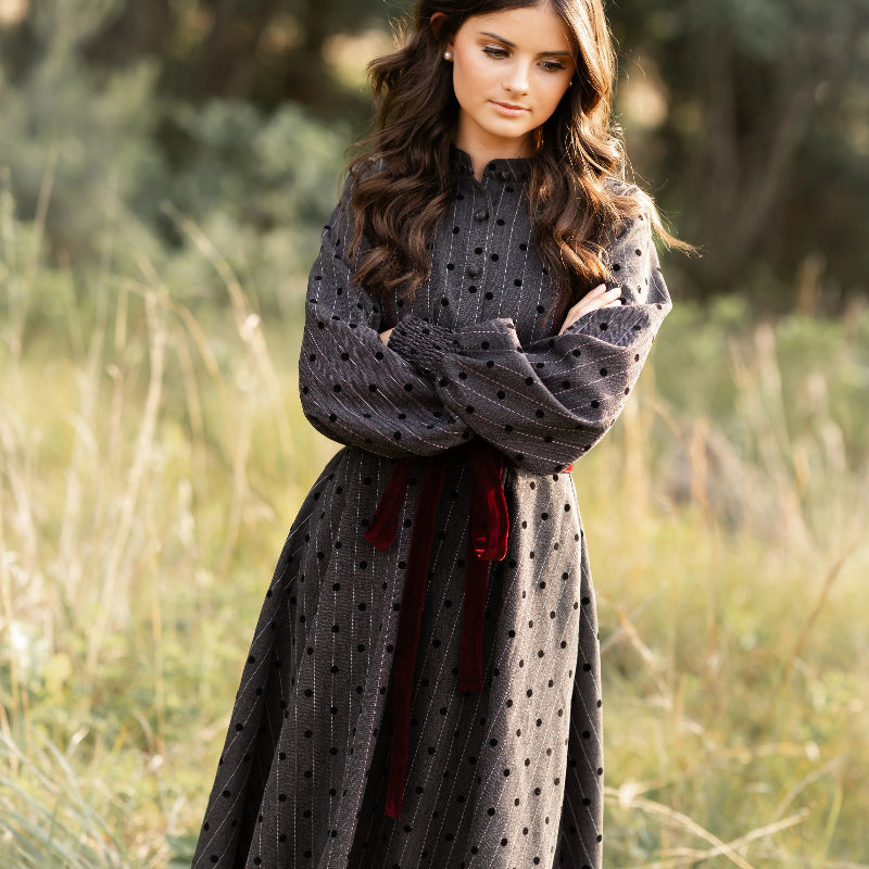 Ella Dot Dress - Grey