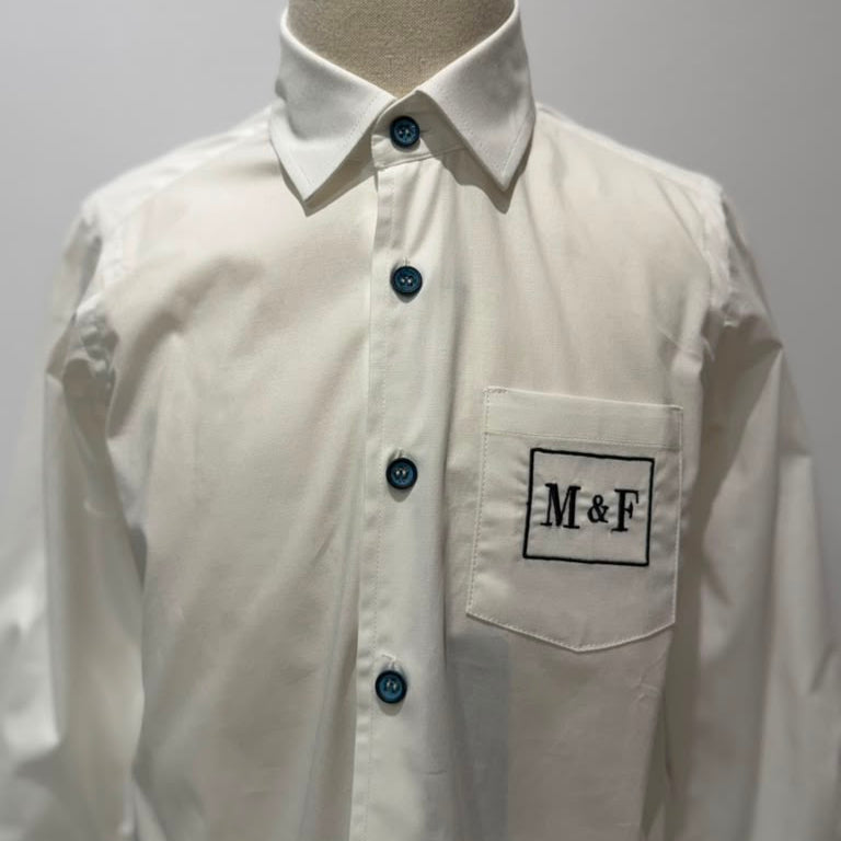Shirt - White &amp; Blue