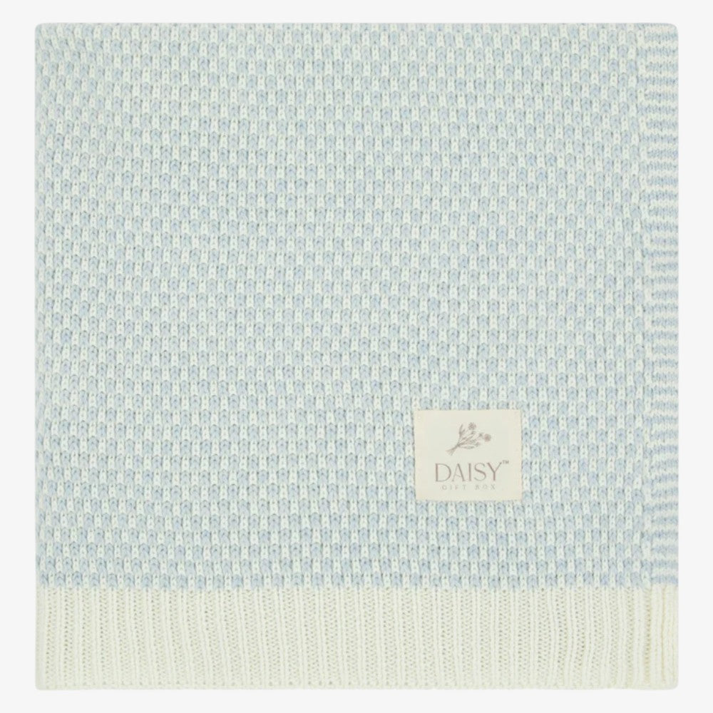 Petal Knit Blanket - Celeste