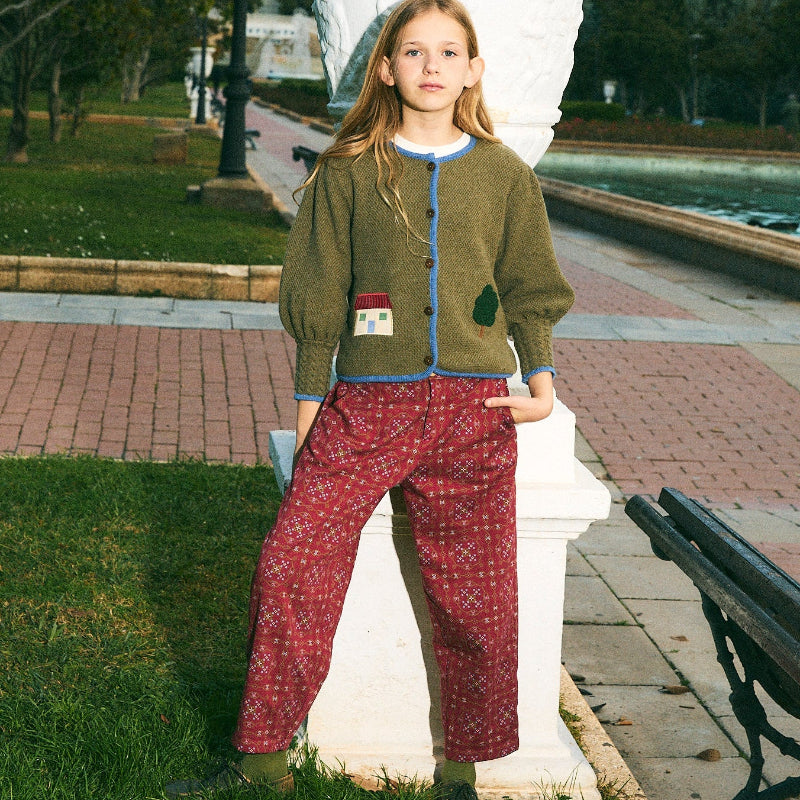 Austrian Embroidered Cardigan - Khaki