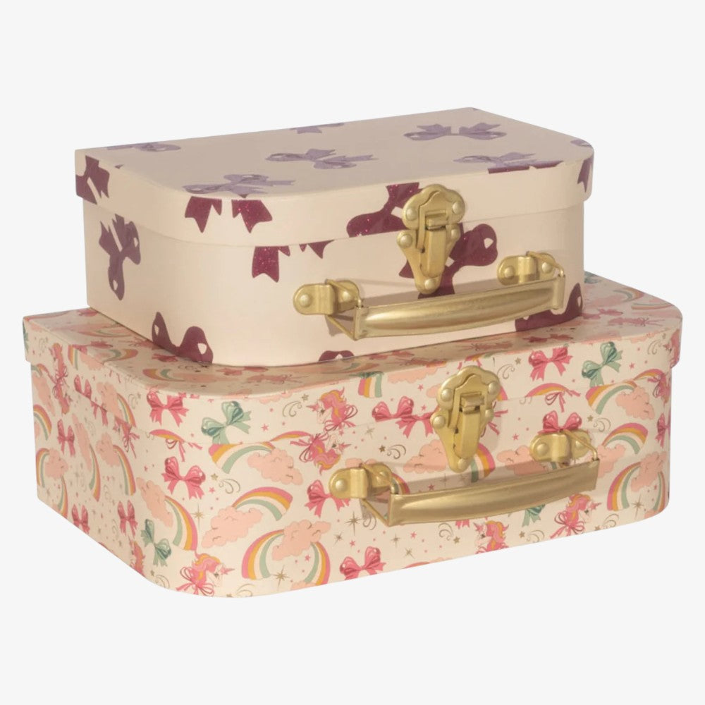 2 Pack Suitcase - Rainbow Bow