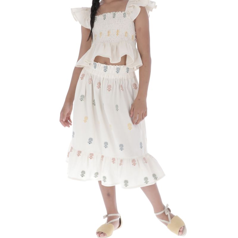 Embroidered Skirt - Ecru/multi