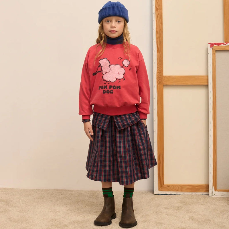 Poplin Skirt - Blue & Red