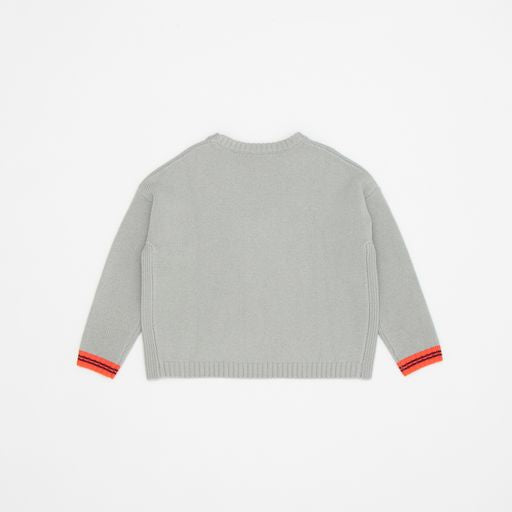 Caramel Knitted Sweater - Sage Grey Base/multi