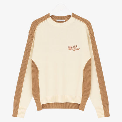 Signature Sweater - Cream/camel