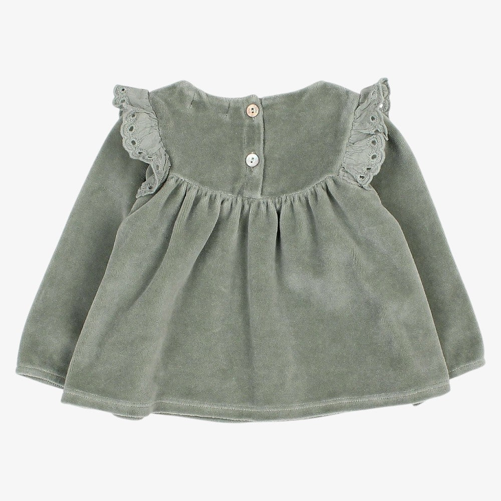 Velvet Sweatshirt And Leggings - Sage Green