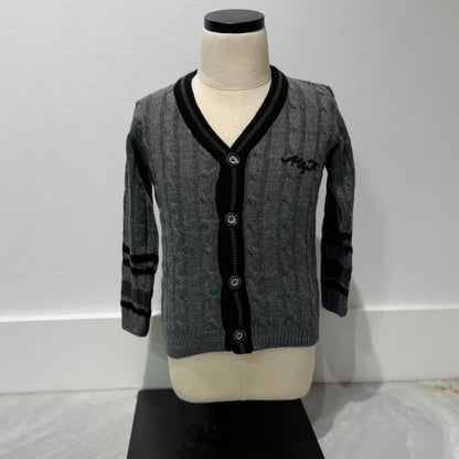 Logo Cardigan - DARK GRAY &amp; GREEN
