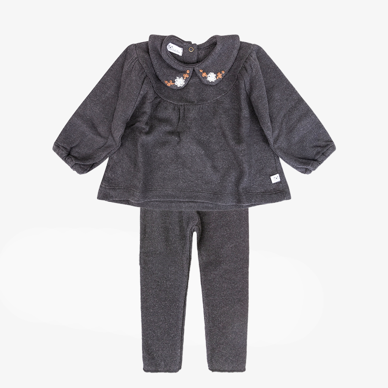 Flavia Top And Leggings - Charcoal