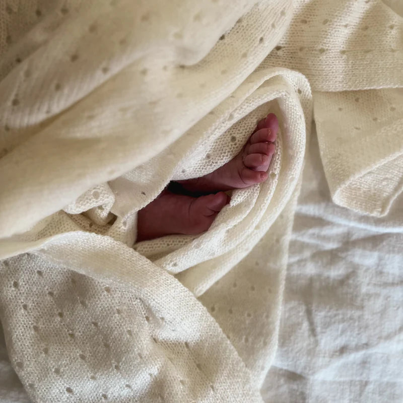 Pointelle Blanket - Ivory